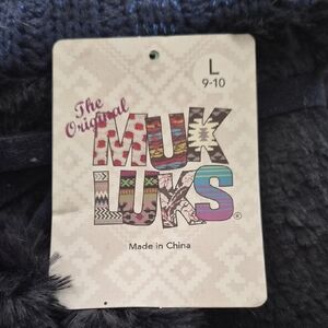 Muk Luks Blue/Black Plush Footwear